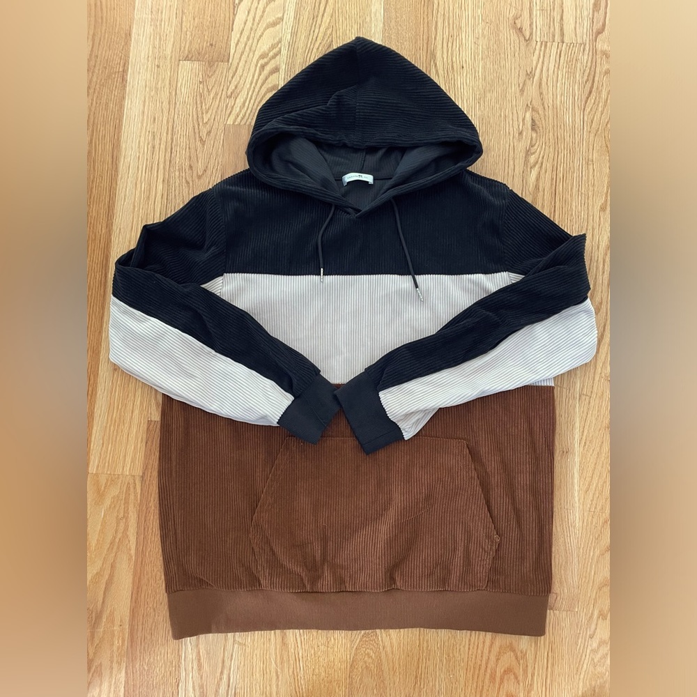 Brown and Black XXL Corduroy Hoodie